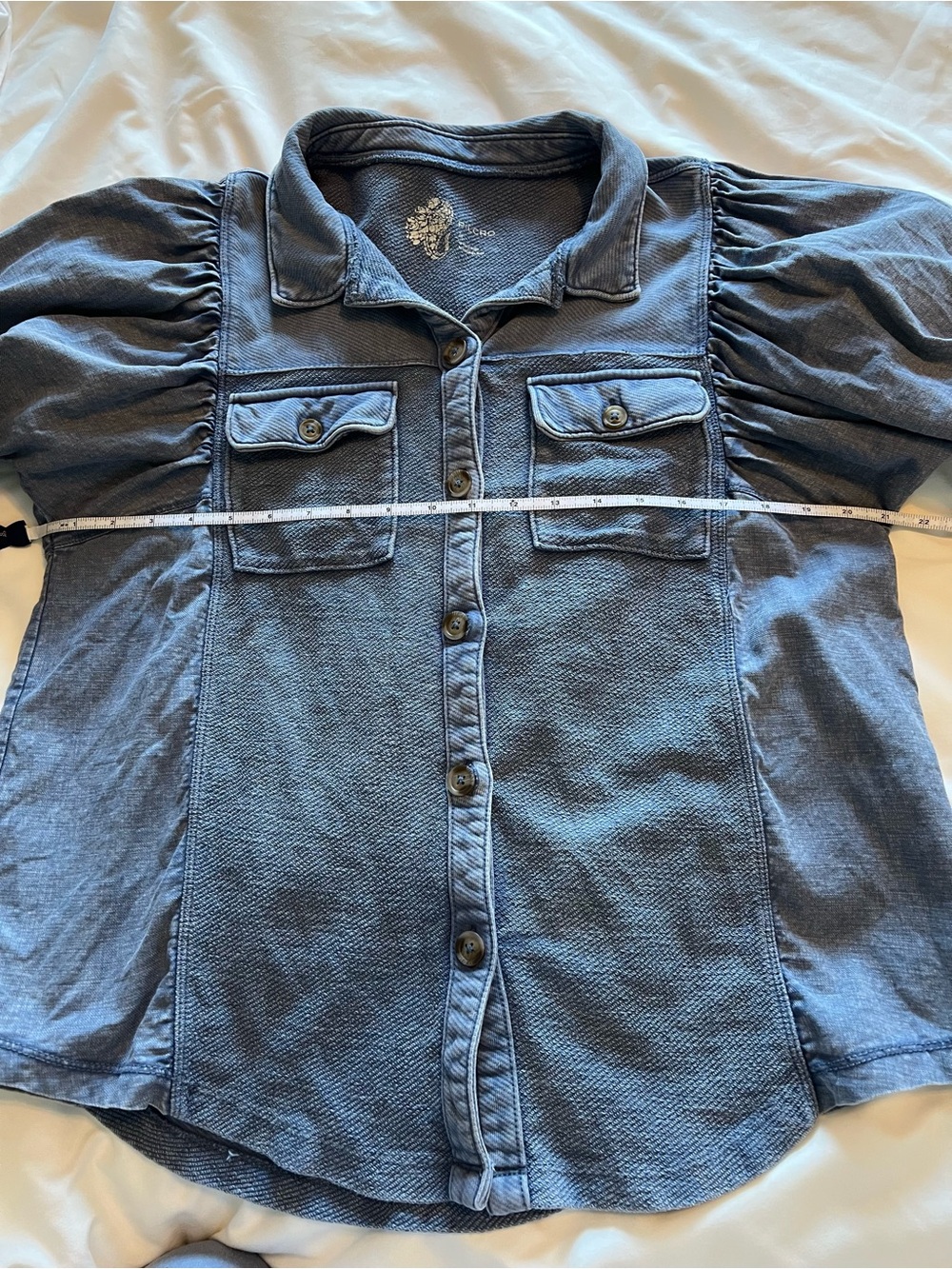 Pilcro Anthropologie Chambray Shacket Shirt Jacket Blue Size Medium - Picture 10 of 10